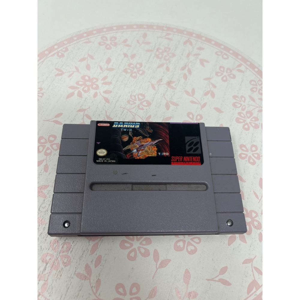 Darius Twin SNES Super Nintendo Gray Side-Scrolling Shooter Game Cartridge Taito